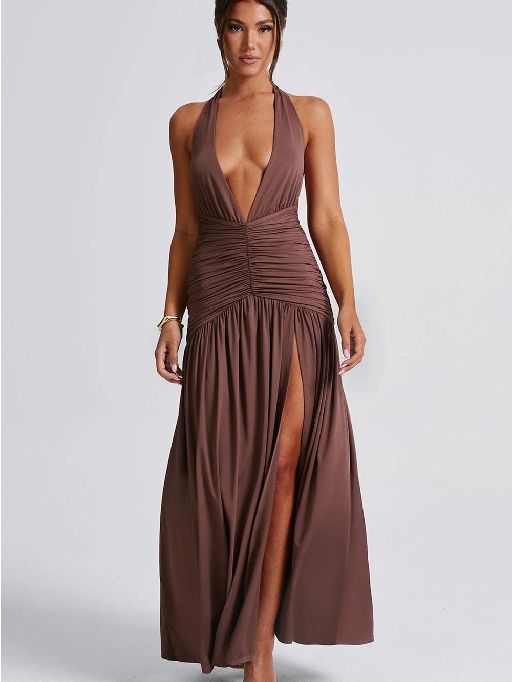 Babyboo Melania Maxi Dress - Chocolate Brown